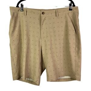 Greg Norman Golf print shorts performance stretch breathable size 38